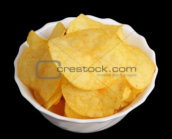Chips in a white cup