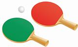 Table tennis paddles and ball