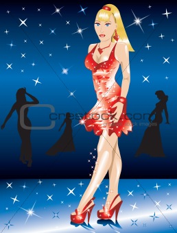 Formal Red Gown Woman