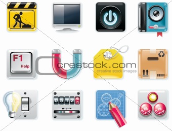 Vector universal square icons. Part 5 (white background)