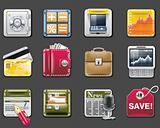 Vector universal square icons. Part 6. Banking (gray background)
