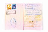 Stamps in international passport