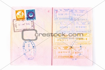 Stamps in international passport