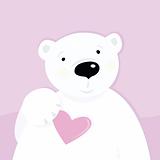 Polar bear with love heart