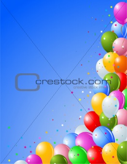 Balloons on a Blue Background