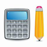 Calculator and Pencil