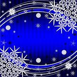 vector illustration of a striped Christmas background with a snowflakes