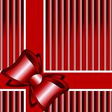 vector illustration of a striped red background with the ribbon and bow