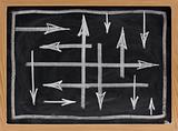 random directions - vector abstract on blackboard