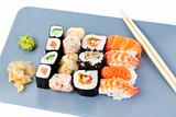 Set of sashimi on plate