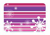 Striped winter background with snowflakes