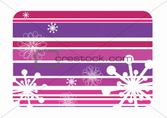 Striped winter background with snowflakes