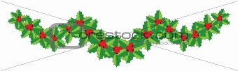 Christmas holly garland for your design
