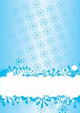 Blue winter background with snowflakes an space for your text