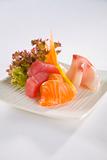 Salmon Tuna and Kingfish Sashimi plate