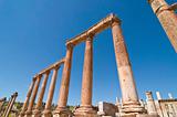 Ancient columns with blue sky