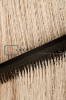 Combing blond hair