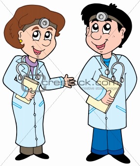 Two cartoon doctors