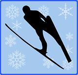 winter game button ski jumping