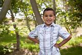 Handsome Young Hispanic Boy Having Fun in the Park.