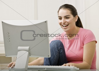 Young Woman Using Computer