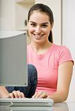 Young Woman Using Computer