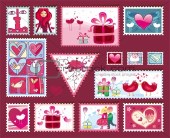 Festive  Valentine's Stamps