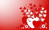 red and white hearts background