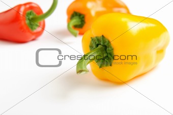 Assorted Bell Peppers on white