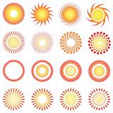 Abstract sun icons. Design elements.
