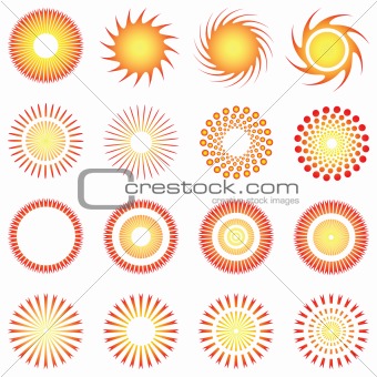 Abstract sun icons. Design elements.