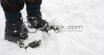 Standing in snow