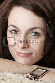 Woman with green eyes
