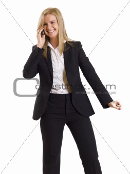 attractive businesswoman with mobile phone