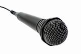 Black microphone. Isolated