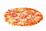 Fresh round pizza isolated