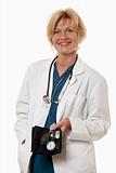 Friendly attractive healthcare worker doctor nurse