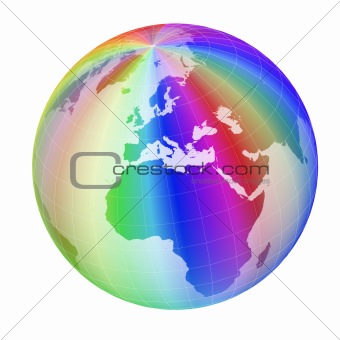 colorful globe frame