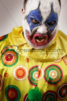 Angry evil clown
