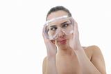 woman protection glasses