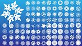 Set of 97 highly detailed complex snowflakes.