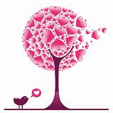 Love tree and birds