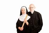 Angry priest and nun
