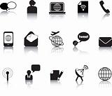 communication icon silhouette set