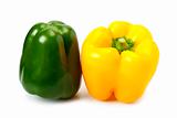 Fresh yellow and green peppers