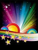 Abstract Rainbow Disco Music Background 