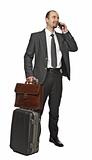 business man travel and use mobile