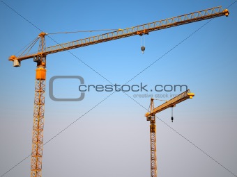 crane background and blue sky