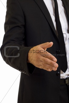 Businessman handshake close up