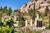 Old ruins of Temple Of Apollo, Delphi, Greece...